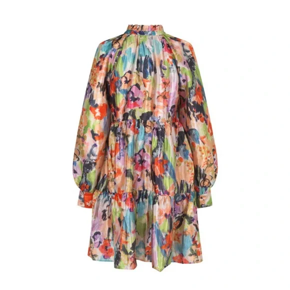 Stine Goya Jasmine Tiered Printed Lamé Mini Dress - Picture 4 of 11
